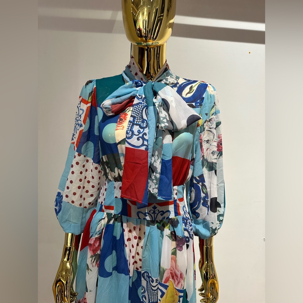 Colorful Patterned Maxi Dress - Picture 2 of 6